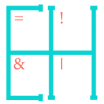 Edwin Harmata - logo złożone z inicjałów i operatorów logicznych